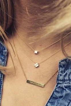 14K Gold Necklace Clover | Yellow Gold... | Just Franky | Little Soho