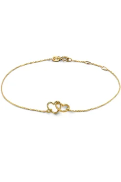 14K Gold Vintage Open Hearts Bracelet | Gold... | Just Franky | Little Soho