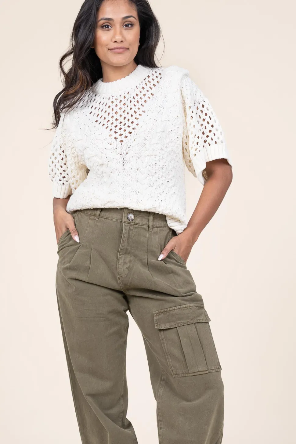 Knitted Boxy Sweater Evie | Natural... | Copenhagen Muse | Little Soho