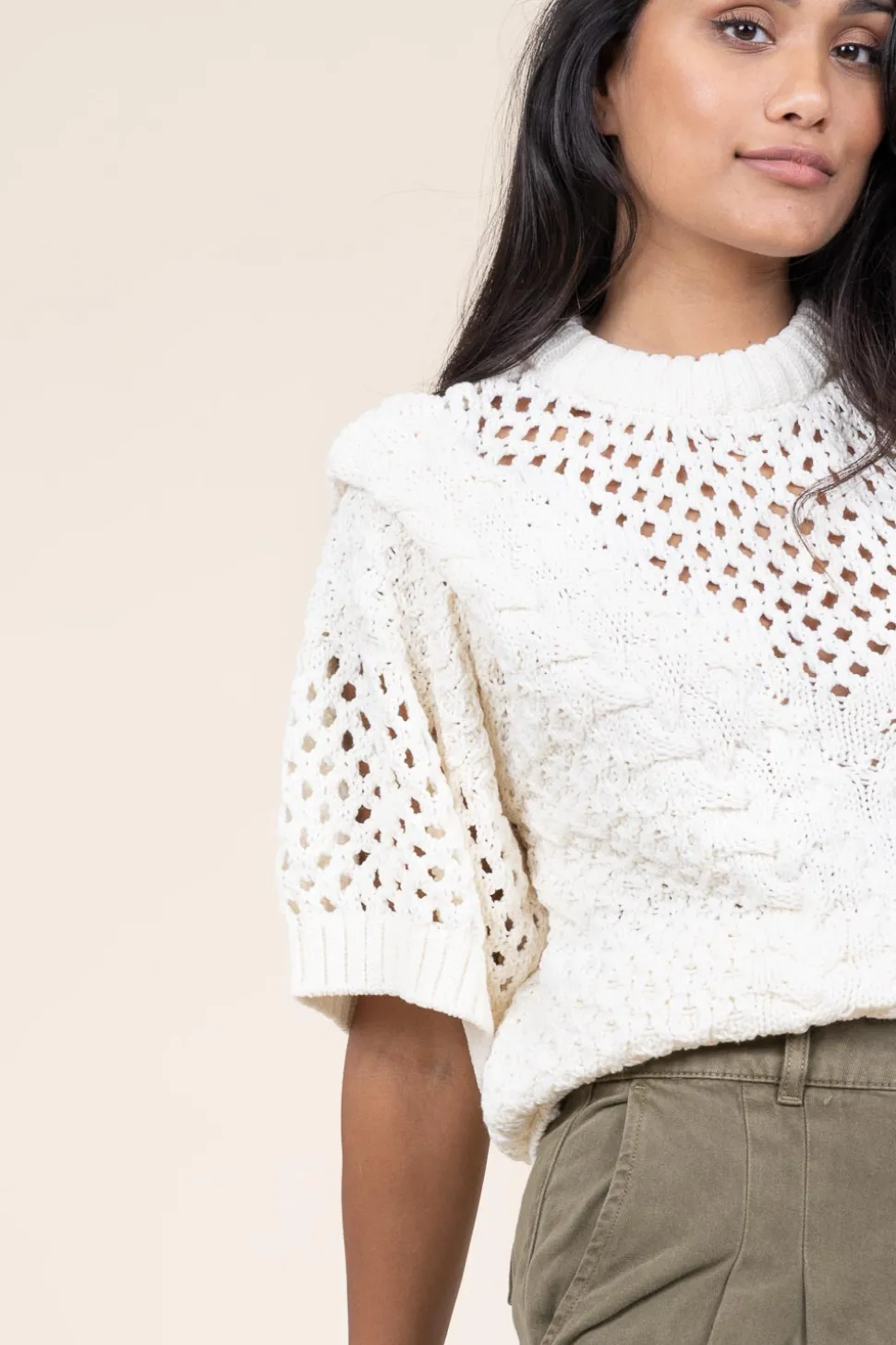Knitted Boxy Sweater Evie | Natural... | Copenhagen Muse | Little Soho