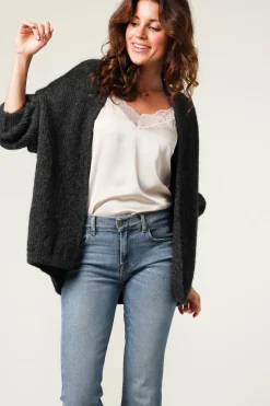 Knitted Cardigan East | Dark Grey... | American Vintage | Little Soho