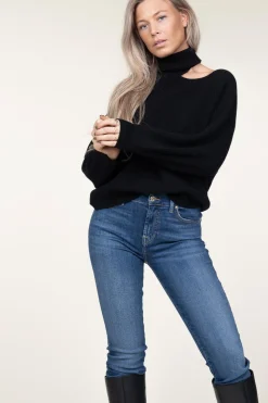Knitted Sweater With Cut-Outs Marenna | Black... | Dante 6 | Little Soho