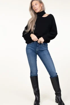 Knitted Sweater With Cut-Outs Marenna | Black... | Dante 6 | Little Soho