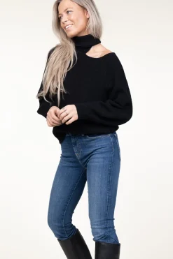 Knitted Sweater With Cut-Outs Marenna | Black... | Dante 6 | Little Soho