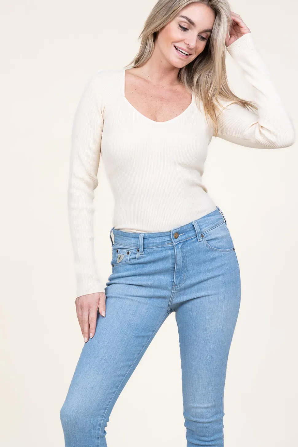 Knitted Viscose Top Solia | Natural... | Second Female | Little Soho