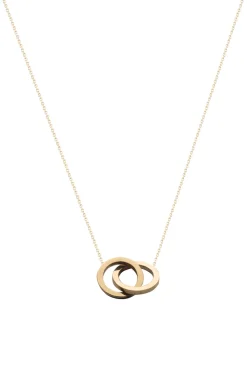 14Kt Golden Necklace Iconic Double Open Circle 40 Cm | Gold... | Just Franky | Little Soho