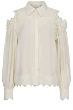 Lace Blouse With Cut-Outs Molly | Natural... | Copenhagen Muse | Little Soho