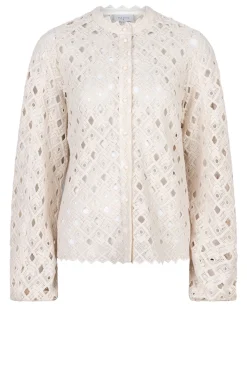 Lace Blouse With Puffed Sleeves Afira | Natural... | Dante 6 | Little Soho