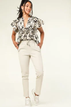 Lamb Leather Stretch Joggers Naomi | Almond... | Studio Ar | Little Soho