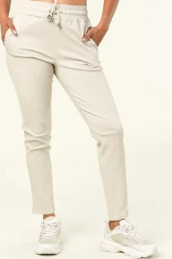 Lamb Leather Stretch Joggers Naomi | Almond... | Studio Ar | Little Soho