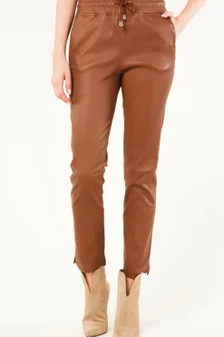 Lambskin Stretch Jogger Naomi | Camel... | Studio Ar | Little Soho
