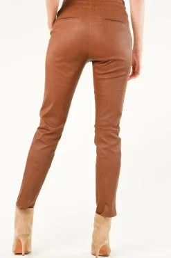 Lambskin Stretch Jogger Naomi | Camel... | Studio Ar | Little Soho