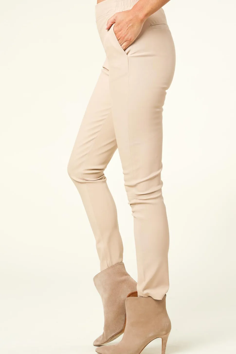 Lambskin Stretch Leggings Lebon | Natural | Dante 6 | Little Soho