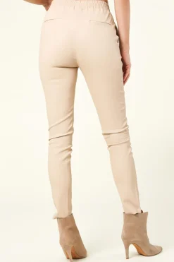 Lambskin Stretch Leggings Lebon | Natural | Dante 6 | Little Soho