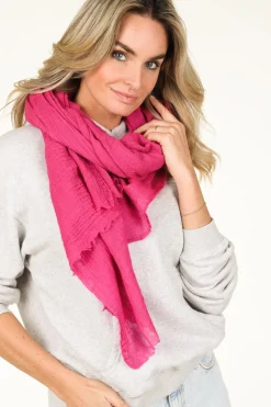 Large Soft Wool Blend Scarf Lilly | Pink... | Moment Amsterdam | Little Soho