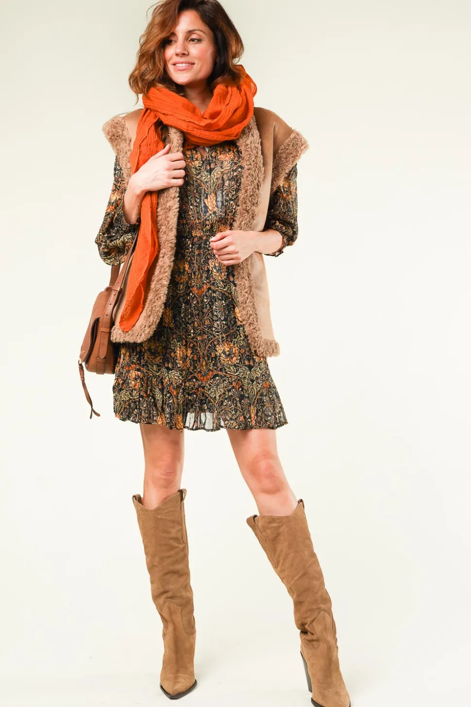 Large Soft Wool Blend Scarf Lilly | Orange... | Moment Amsterdam | Little Soho