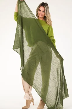 Large Soft Wool Blend Scarf Lilly | Green... | Moment Amsterdam | Little Soho