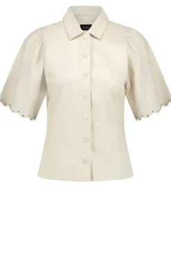 Leather Blouse With Studs Tanra | Natural... | Ibana | Little Soho
