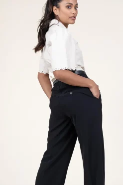 Leather Blouse With Studs Tanra | Natural... | Ibana | Little Soho