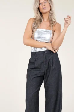 Leather Bustier Taar | Silver... | Ibana | Little Soho
