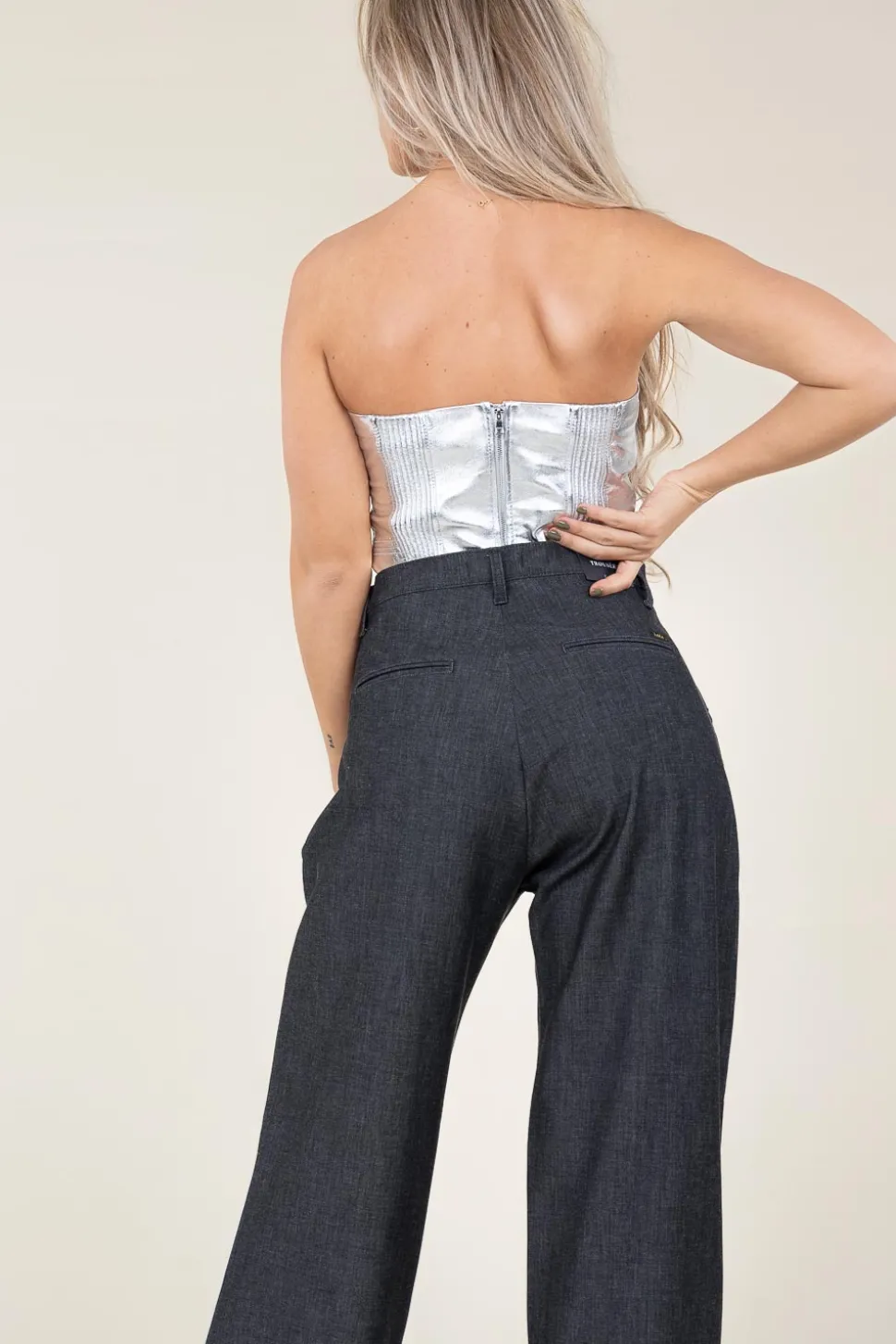 Leather Bustier Taar | Silver... | Ibana | Little Soho