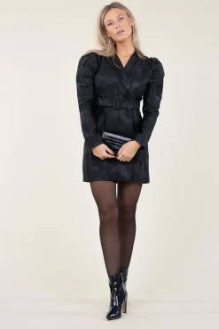 Leather Clutch With Croco Print Motif | Black... | Depeche | Little Soho