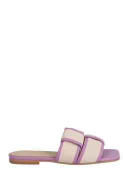 Leather Flip-Flops Jackie | Purple... | March23 | Little Soho