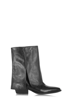 Leather Fold Over Boots Asa | Black... | Ibana | Little Soho