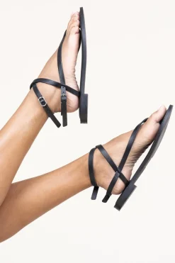 Leather Hand Made Sandals Olive | Black... | Ivylee Copenhagen | Little Soho