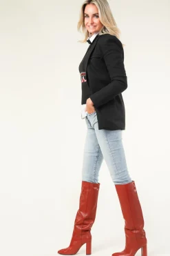 Leather Knee Boots Sofia | Red... | Toral | Little Soho