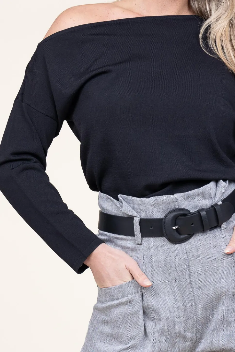 Leather Metallic Belt Positano | Black... | Depeche | Little Soho