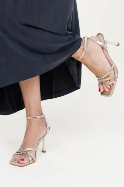 Leather Sandals Renee | Silver... | March23 | Little Soho