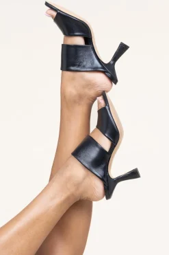 Leather Sandals With Heel Marilyn | Black... | Ivylee Copenhagen | Little Soho