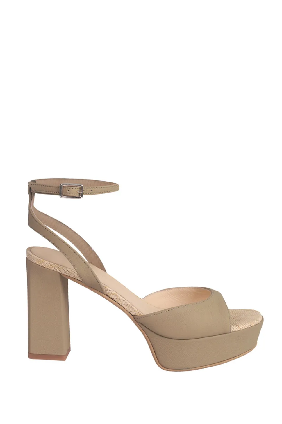 Leather Sandals With Platform Charleze | Green... | March23 | Little Soho