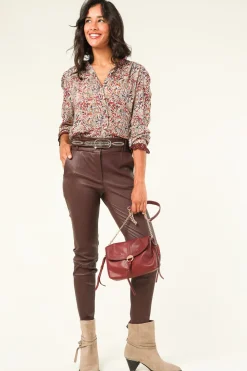 Leather Schoudertas Othilia Small | Bordeaux... | Vanessa Bruno | Little Soho