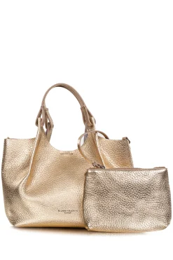 Leather Shoulder Bag Dua Medium | Gold... | Gianni Chiarini | Little Soho