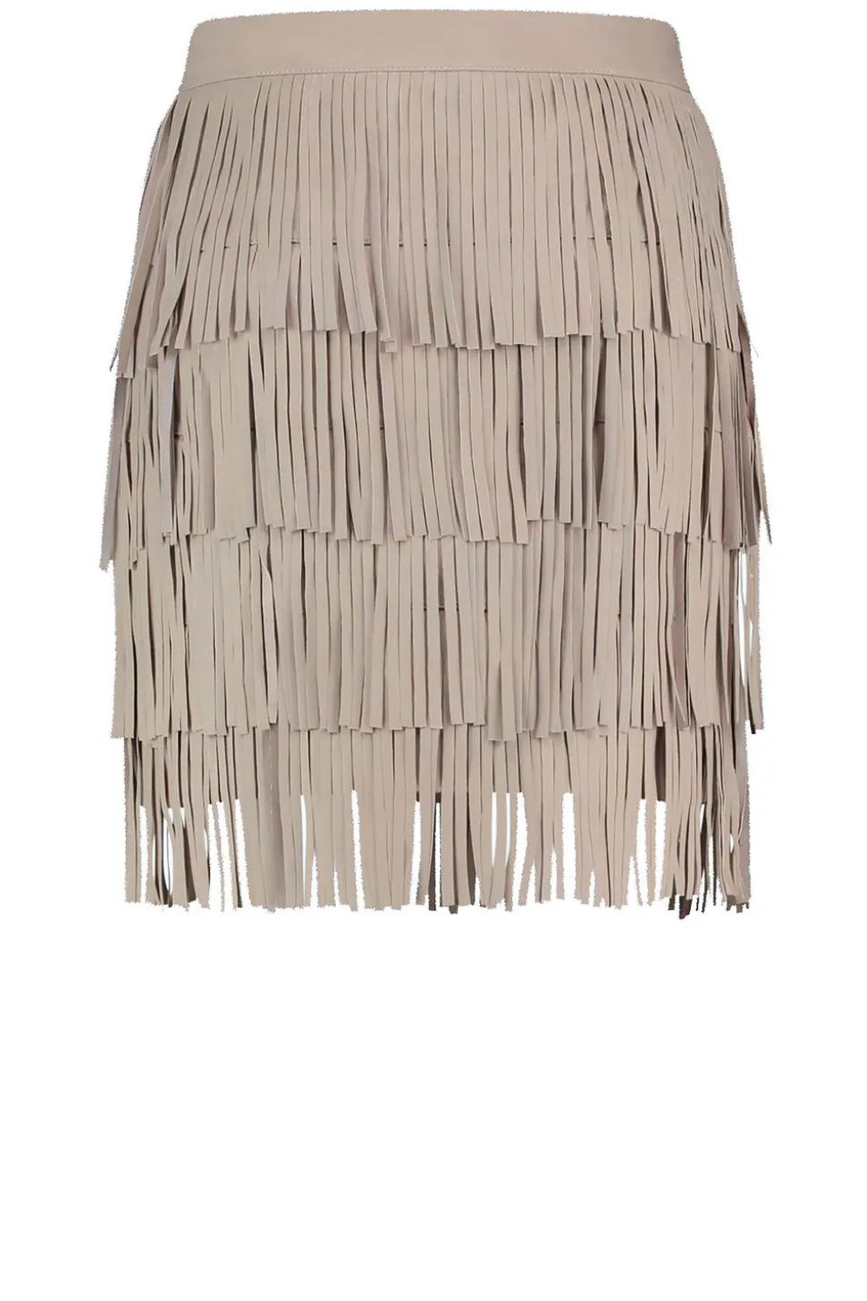 Leather Skirt With Frills Sivan | Taupe... | Ibana | Little Soho