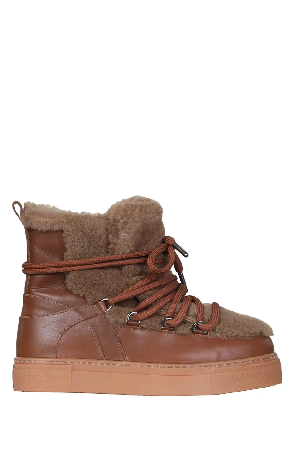 Leather Sneakers Mouton Fur | Camel... | Est'Seven | Little Soho