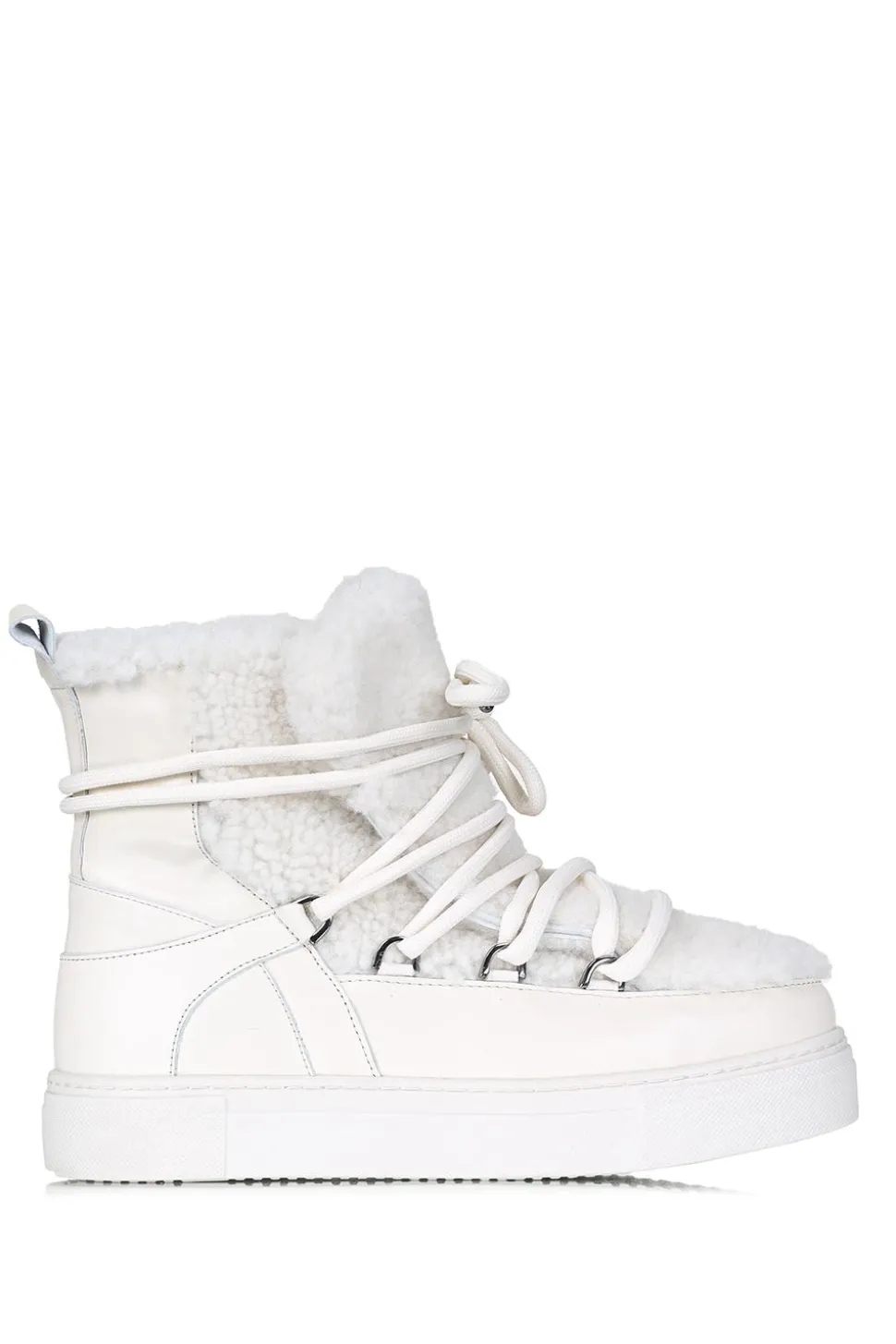 Leather Sneakers Mouton Fur | Natural... | Est'Seven | Little Soho