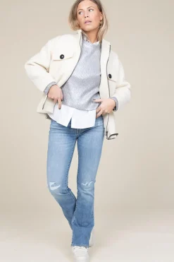 Leather Sneakers Mouton Fur | Natural... | Est'Seven | Little Soho