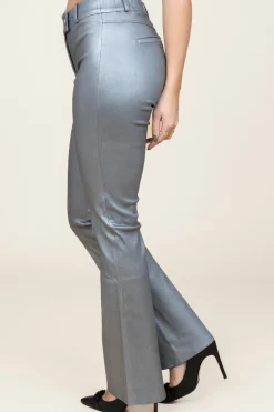 Leather Stretch Flared Pants Jaela | Silver... | Studio Ar | Little Soho