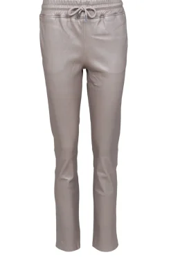 Leather Stretch Jogger Naomi | Taupe Metallic... | Studio Ar | Little Soho
