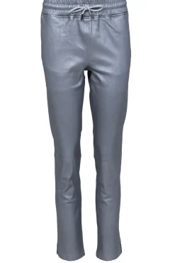 Leather Stretch Jogger Naomi | Silver... | Studio Ar | Little Soho