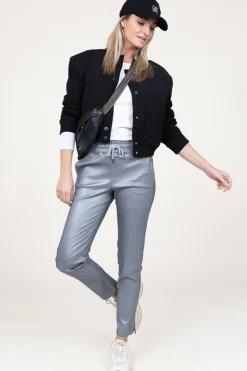Leather Stretch Jogger Naomi | Silver... | Studio Ar | Little Soho