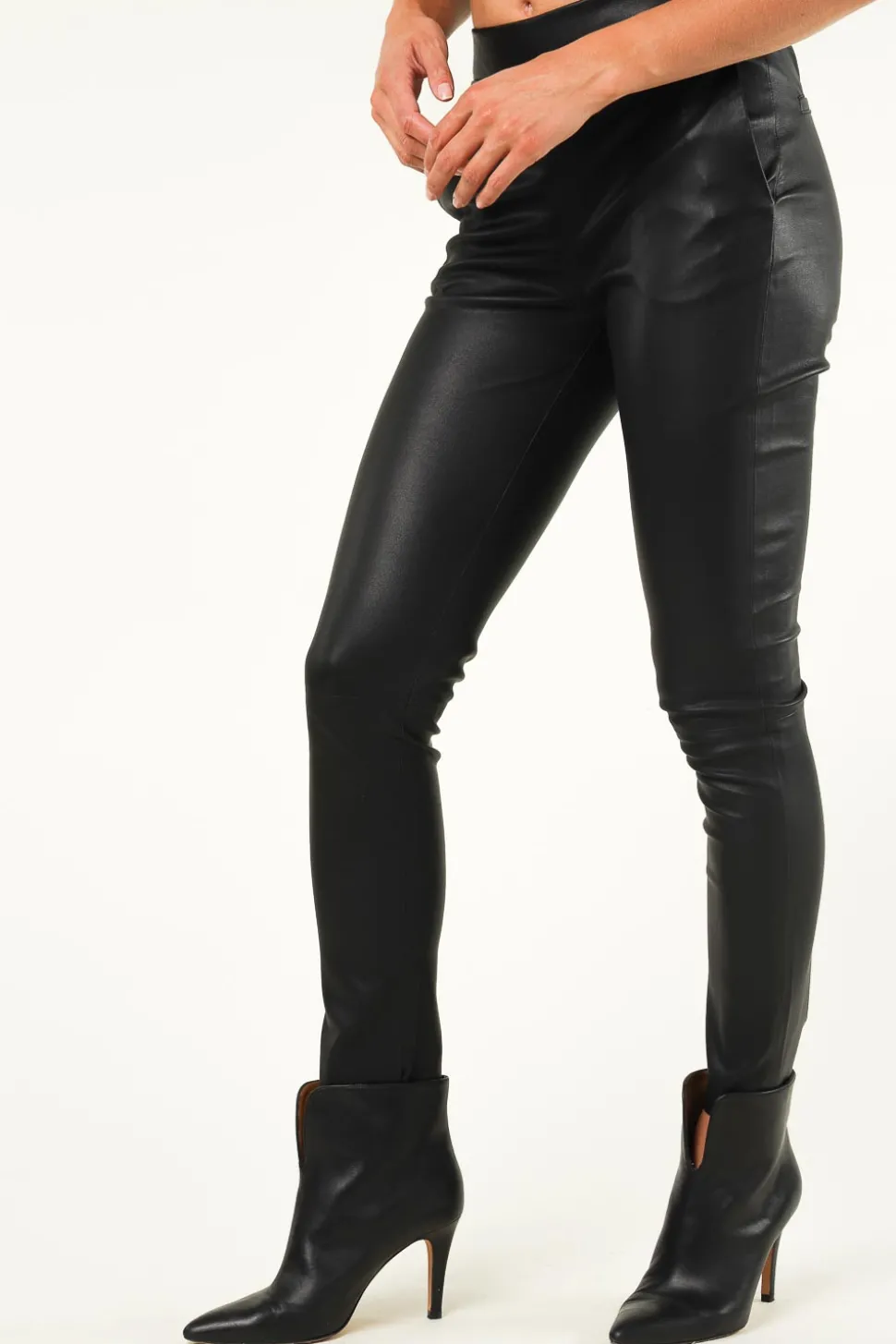 Leather Stretch Leggings Lebon | Black... | Dante 6 | Little Soho