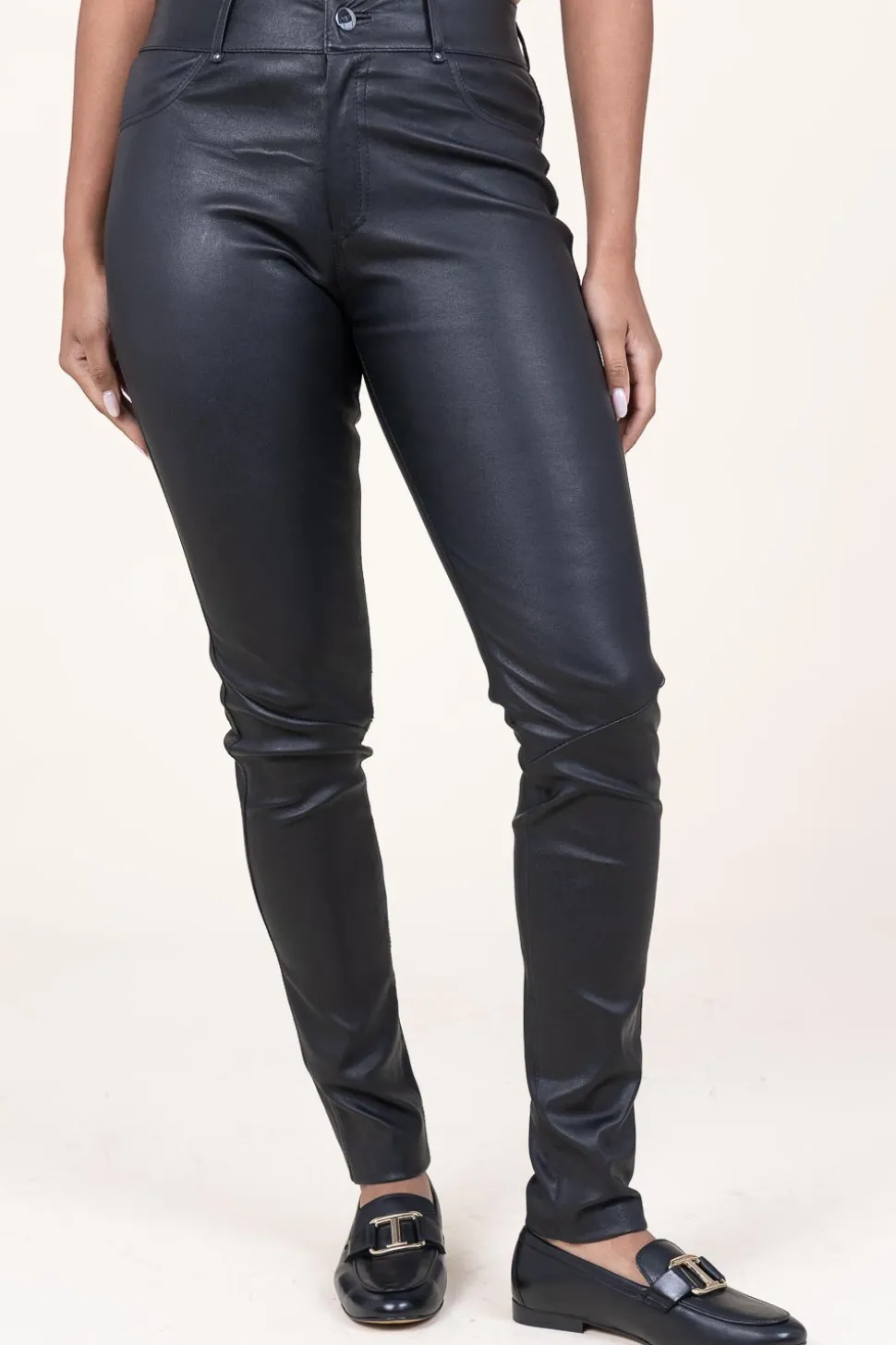 Leather Stretch Pants Passion | Black... | Ibana | Little Soho