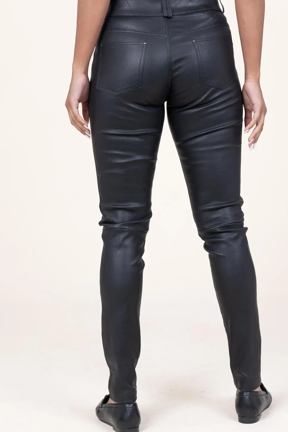 Leather Stretch Pants Passion | Black... | Ibana | Little Soho