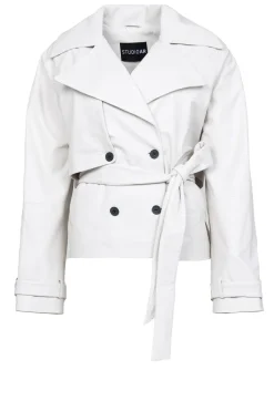 Leather Trenchcoat Anza | White... | Studio Ar | Little Soho