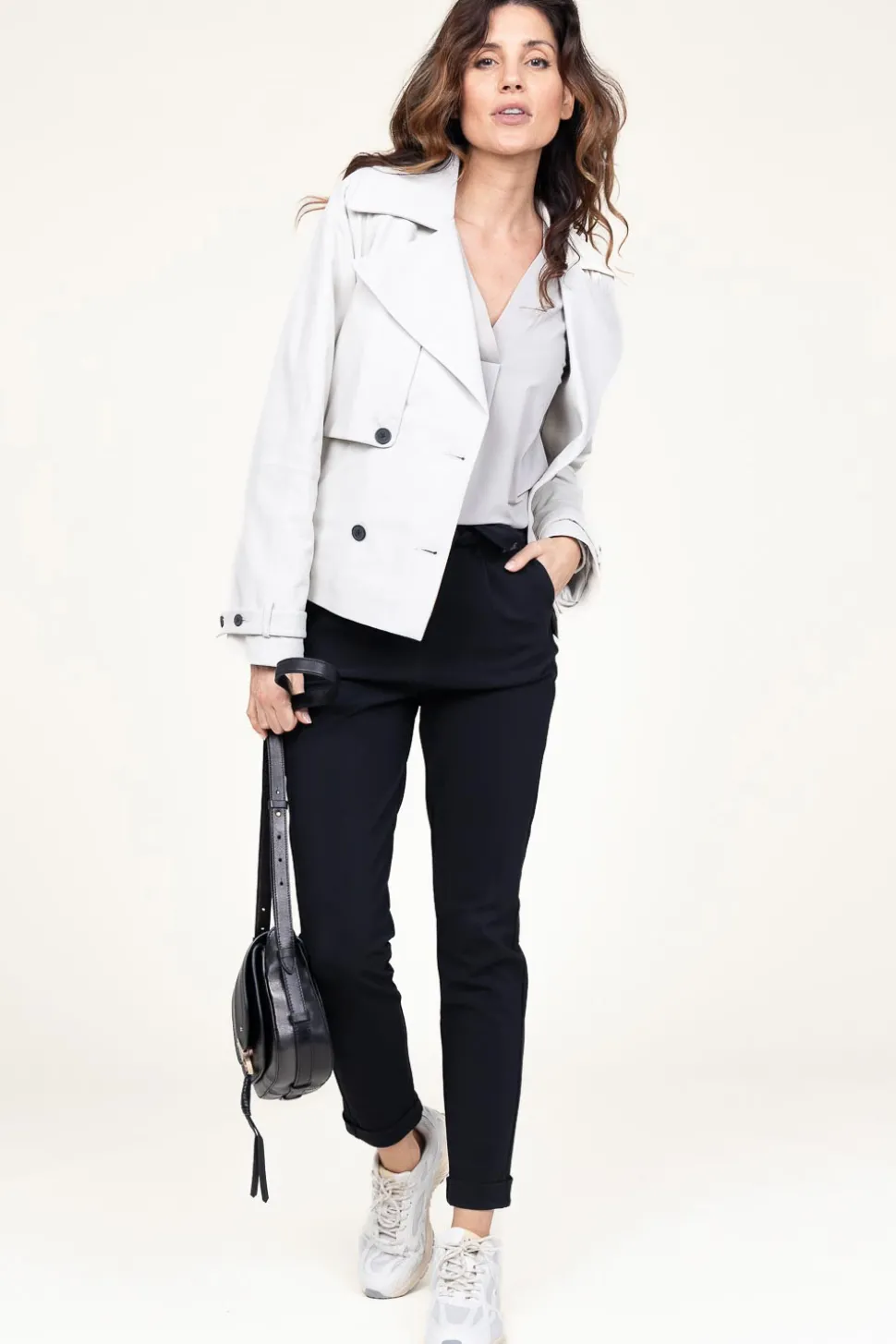 Leather Trenchcoat Anza | White... | Studio Ar | Little Soho