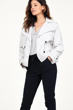 Leather Trenchcoat Anza | White... | Studio Ar | Little Soho